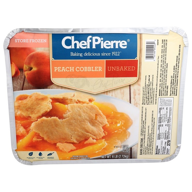 CHEF PIERRE PEACH HOMESTYLE COBBLER 1/4 SHEET