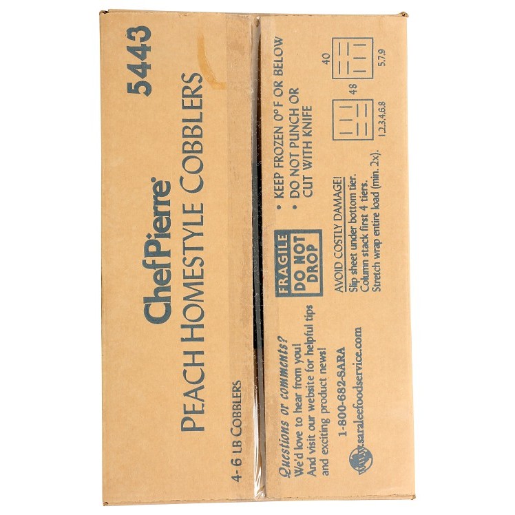 CHEF PIERRE PEACH HOMESTYLE COBBLER 1/4 SHEET