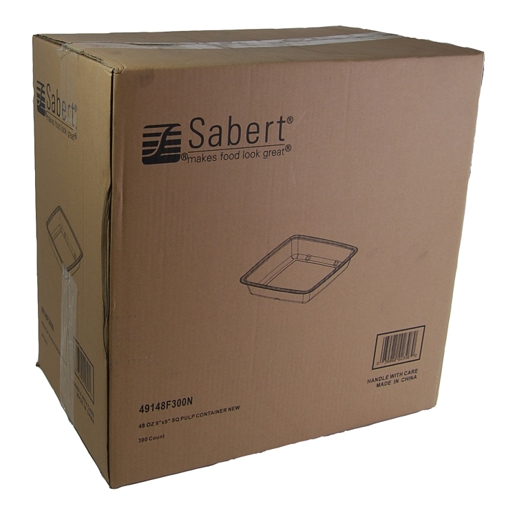 SABERT MOLDED FIBER CONTAINER 9X9 NATURAL