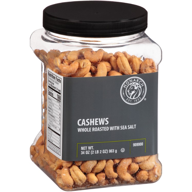 MONARCH CASHEW WHOLE ROASTED SALTED SHELL OFF