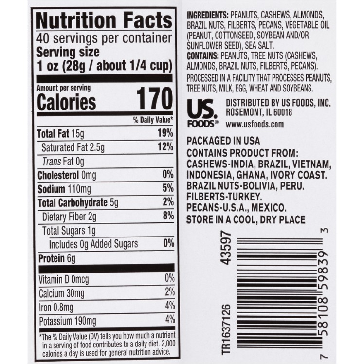 MONARCH NUT MIX FANCY WITH PEANUT WHOLE ROASTED
