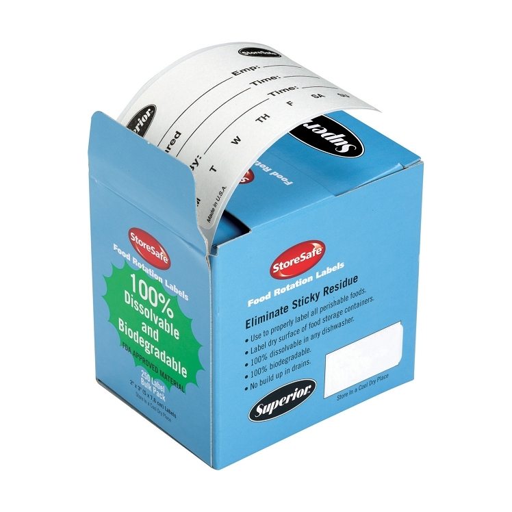 Next Day Gourmet / Superior Products Use By Label 2x3 Food Rotation Dissolvable 250 Roll