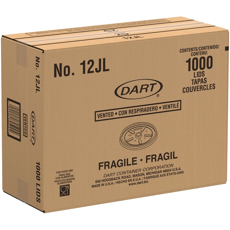 DART 12JL WHITE VENTED LIDS