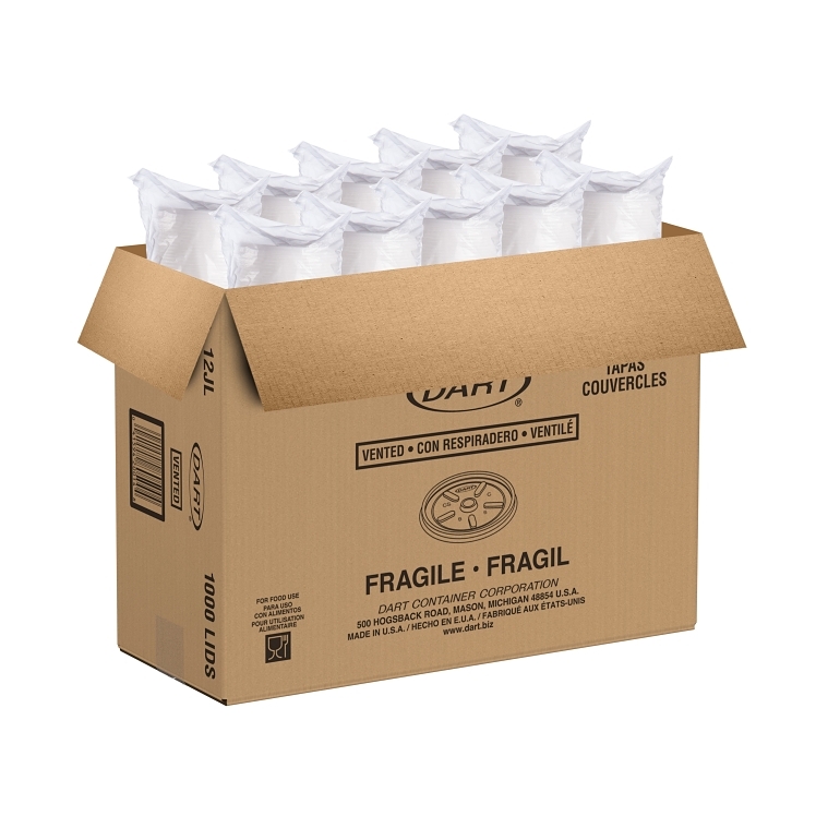 DART 12JL WHITE VENTED LIDS
