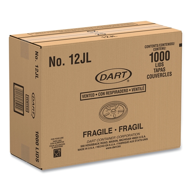 DART 12JL WHITE VENTED LIDS