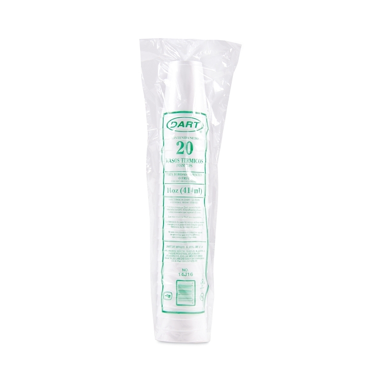 DART WHITE FOAM CUP 14 OZ
