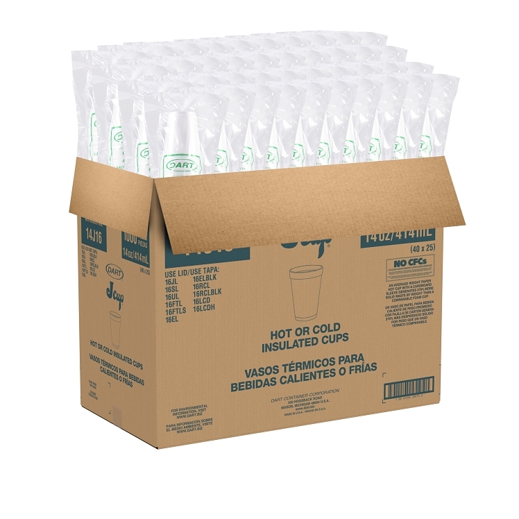 DART WHITE FOAM CUP 14 OZ