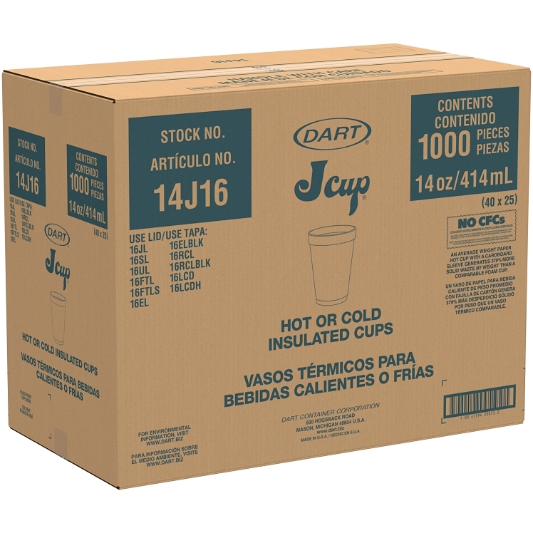 DART WHITE FOAM CUP 14 OZ