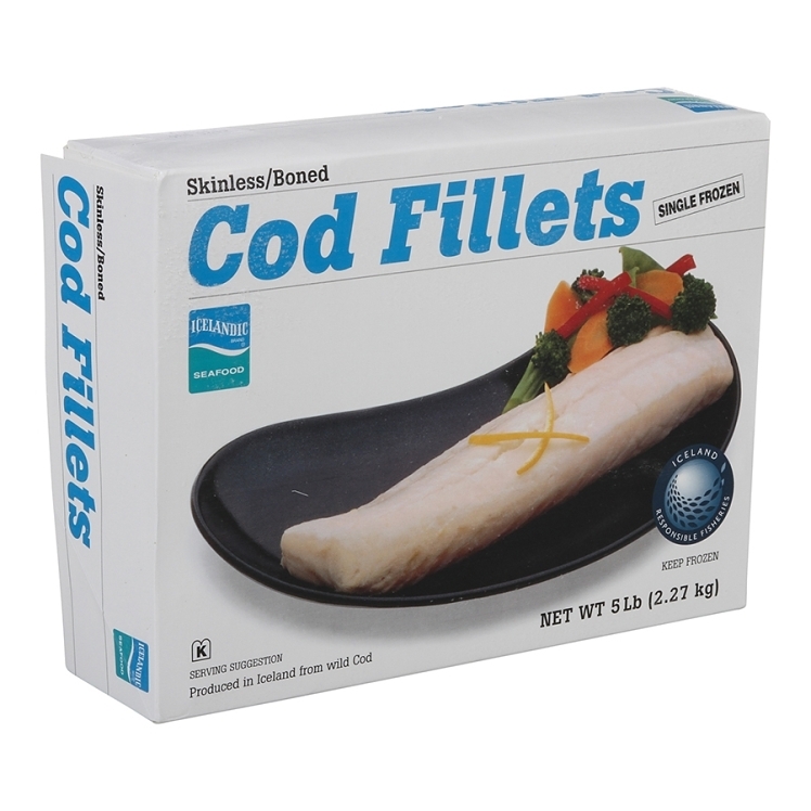 ICELANDIC COD FILLET 1-2 OZ SKINLESS CELLO WRAPPED