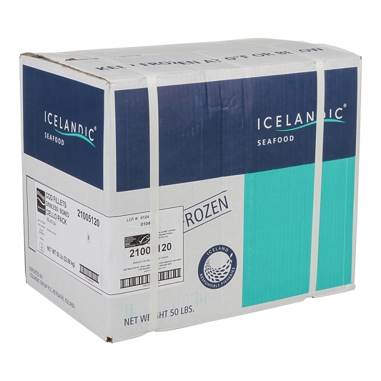 ICELANDIC COD FILLET 1-2 OZ SKINLESS CELLO WRAPPED