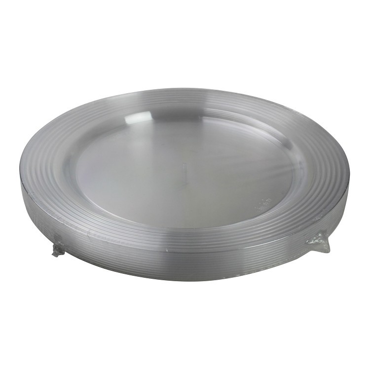 SABERT CLEAR 10.25 ROUND PLATE W/ CLEAR DECORATIVE RINGS
