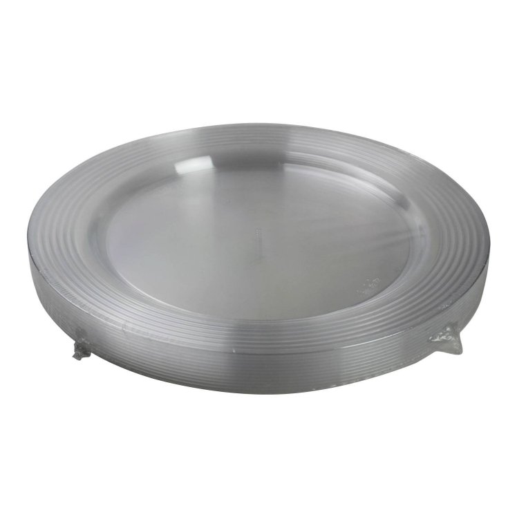 SABERT CLEAR 10.25 ROUND PLATE W/ CLEAR DECORATIVE RINGS