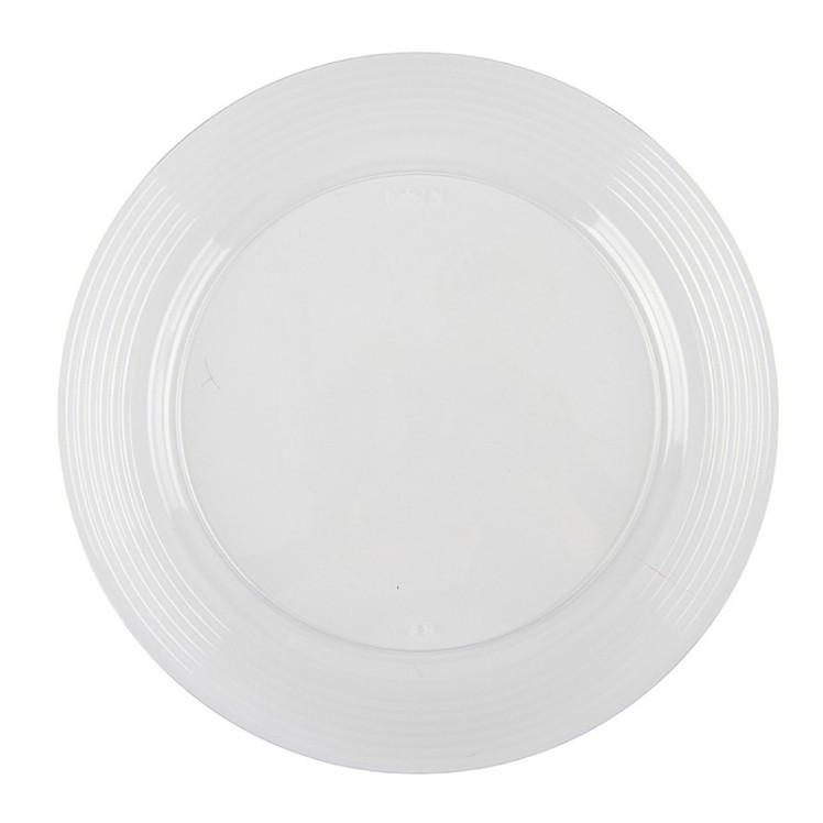 SABERT CLEAR 10.25 ROUND PLATE W/ CLEAR DECORATIVE RINGS