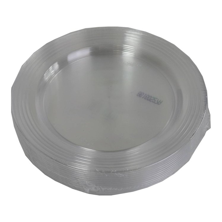 SABERT CLEAR 6 ROUND PLATE WITH CLEAR DECORATIVE RINGS