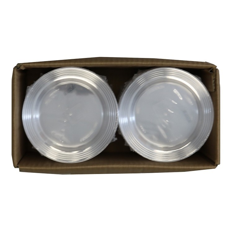 SABERT CLEAR 6 ROUND PLATE WITH CLEAR DECORATIVE RINGS