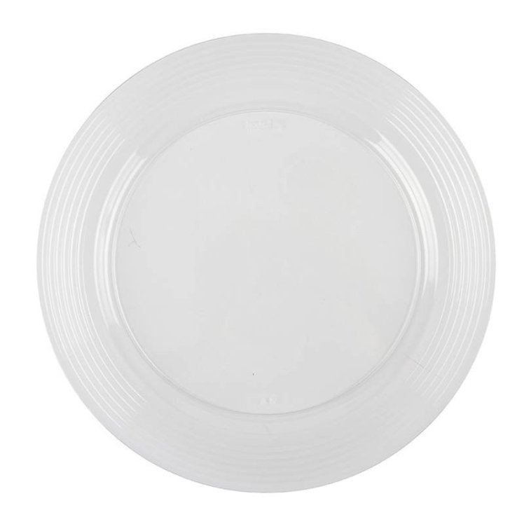 SABERT CLEAR 6 ROUND PLATE WITH CLEAR DECORATIVE RINGS