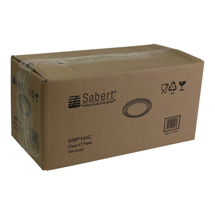SABERT CLEAR 6 ROUND PLATE WITH CLEAR DECORATIVE RINGS