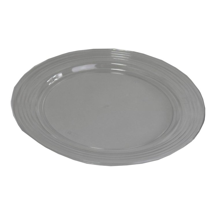 SABERT CLEAR 6 ROUND PLATE WITH CLEAR DECORATIVE RINGS