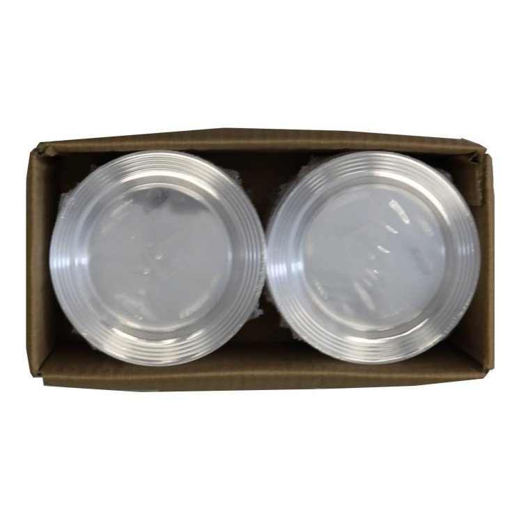 SABERT CLEAR 6 ROUND PLATE WITH CLEAR DECORATIVE RINGS