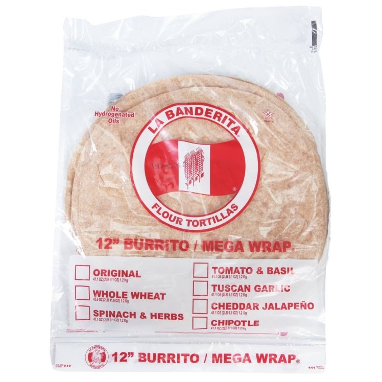LA BANDERITA WHOLE WHEAT FLOUR TORTILLAS 12 INCH