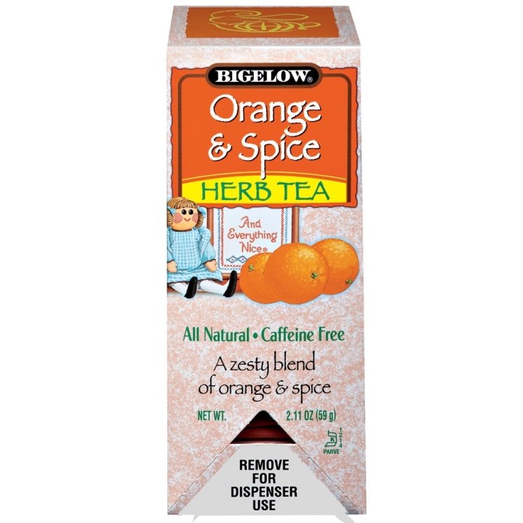 BIGELOW ORANGE AND SPICE HERBAL TEA BAGS