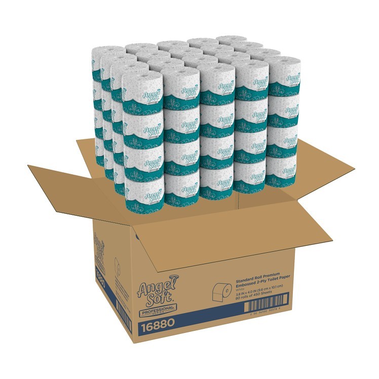 ANGEL SOFT TOILET TISSUE STANDARD ROLL 4.05 INCHES X152 FEET