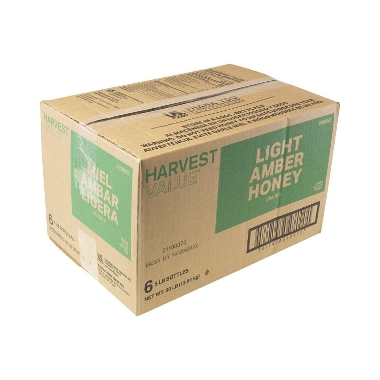 HARVEST VALUE LIGHT AMBER HONEY PLASTIC JAR