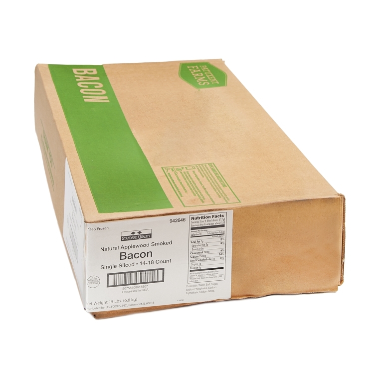 PATUXENT FARMS PATUXENT BACON PORK 14-18 COUNT SLICED APPLEWOOD SMOKED