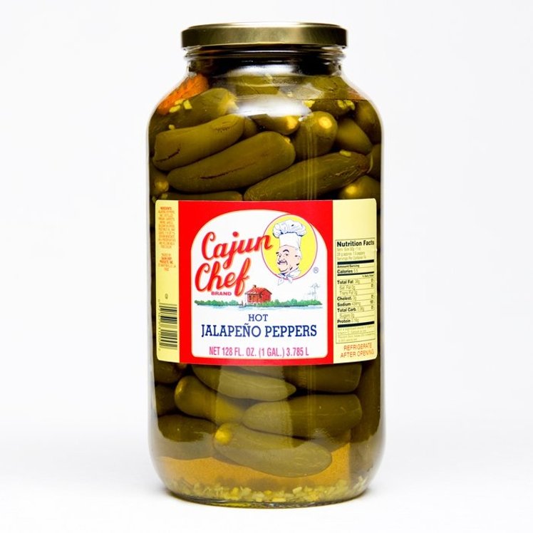 CAJUN CHEF WHOLE HOT JALAPENO PEPPER IN VINEGAR