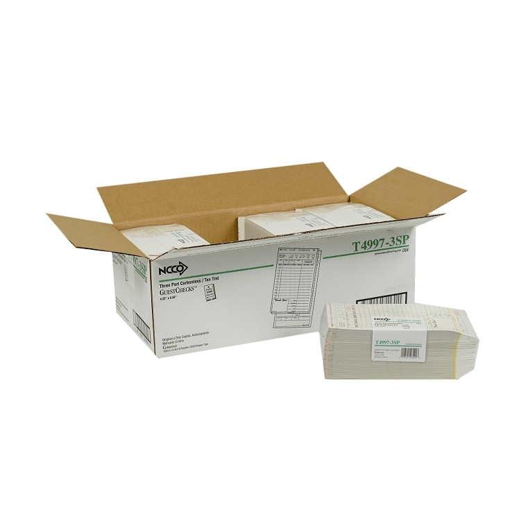 NATIONAL CHECK GUEST CHECK PAPER 3 PART CARBONLESS