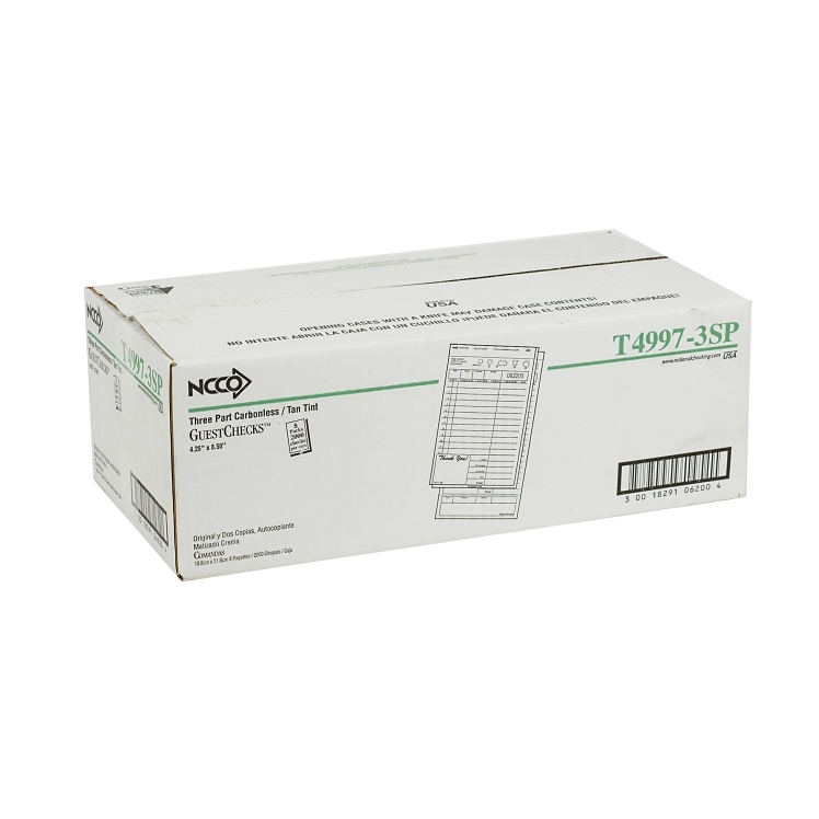 NATIONAL CHECK GUEST CHECK PAPER 3 PART CARBONLESS