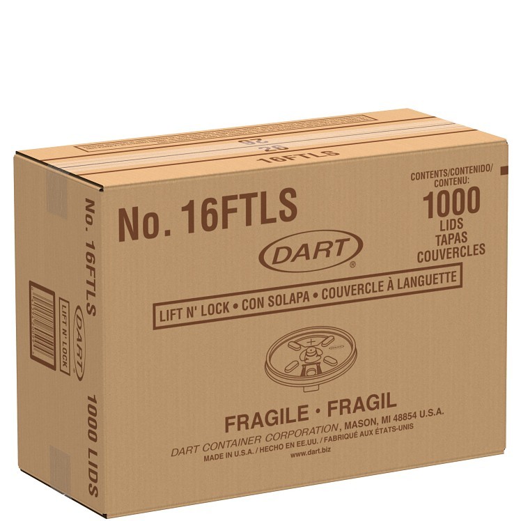 DART 20 OZ LIFT & LOCK STRAW SLOTTED PLASTIC TRANSLUCENT CUP LID