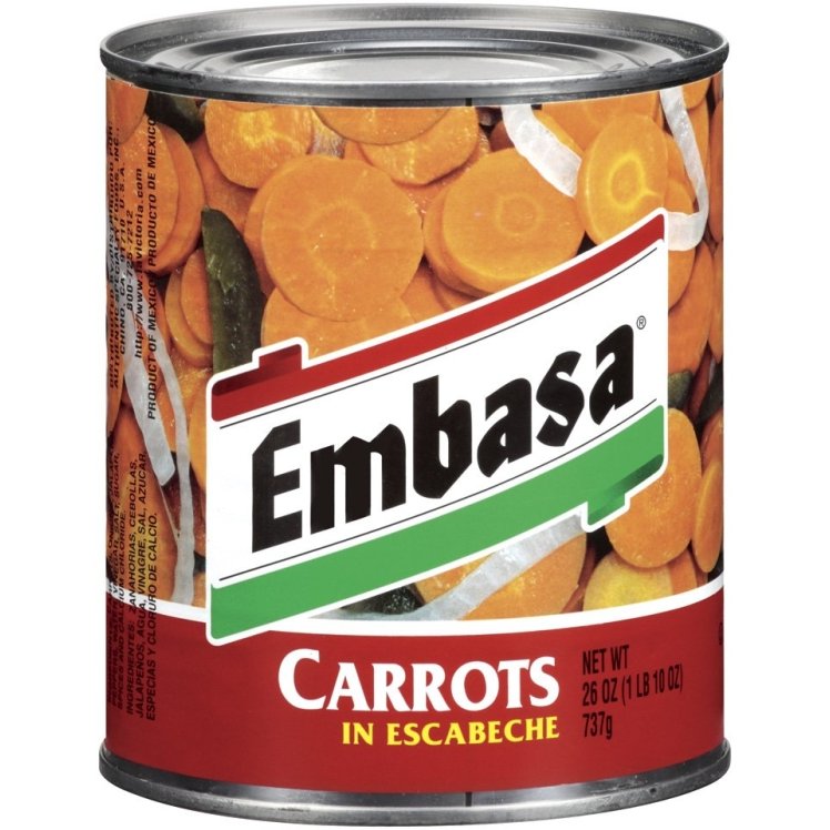 EMBASAR CARROT SLICED 90-100 COUNT IN ESCABECHE SHELF STABLE CANNED