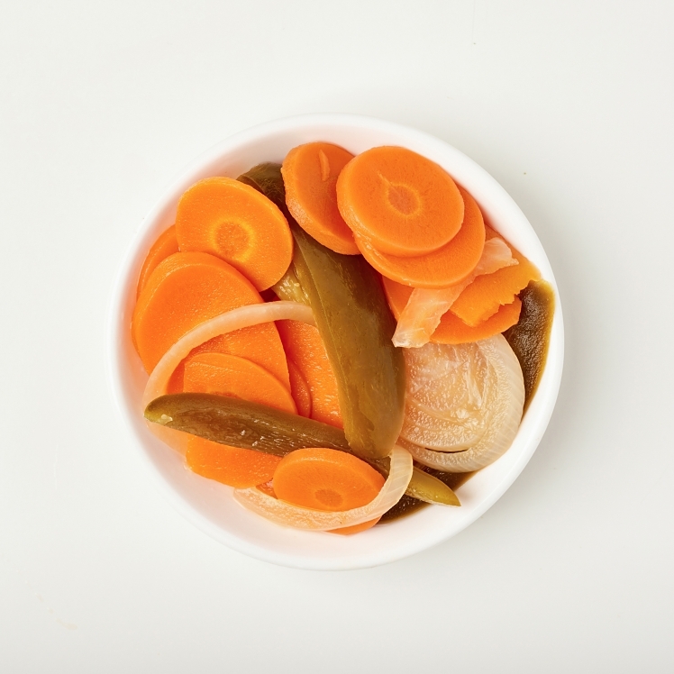 EMBASAR CARROT SLICED 90-100 COUNT IN ESCABECHE SHELF STABLE CANNED