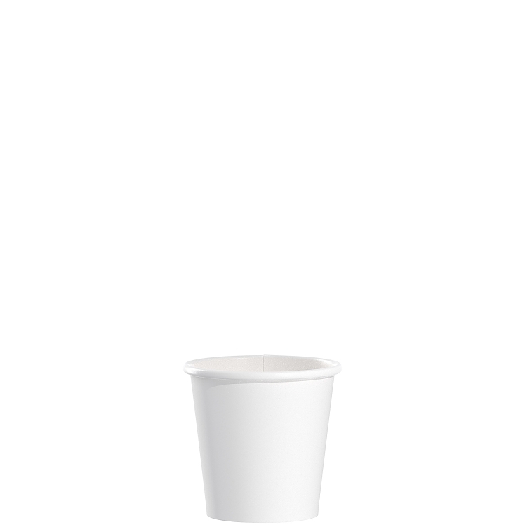 SOLO CUP 4 OZ WHITE SINGLE POLY COATED PAPER HOT CUP