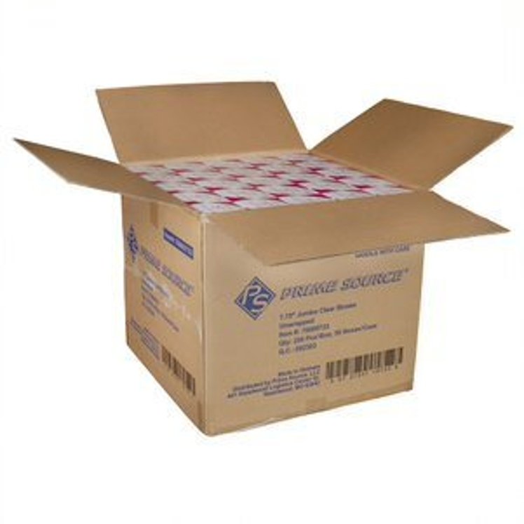 PRIME SOURCE PRIME SOURCE STRAW CLEAR UNWRAPPED JUMBO 7.75 INCHES