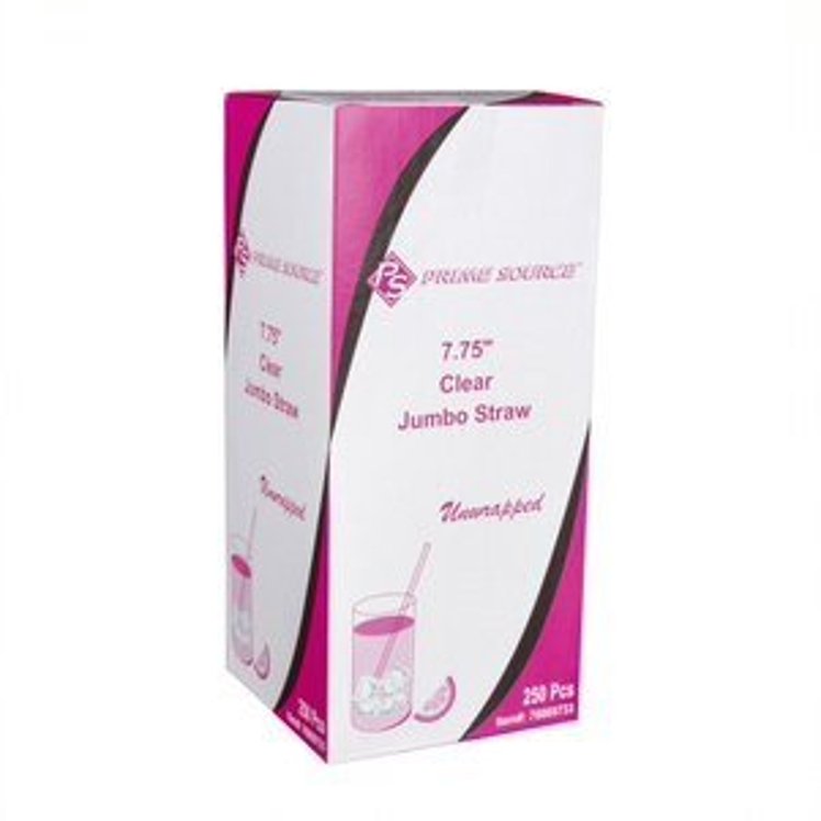 PRIME SOURCE PRIME SOURCE STRAW CLEAR UNWRAPPED JUMBO 7.75 INCHES