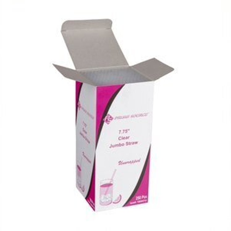 PRIME SOURCE PRIME SOURCE STRAW CLEAR UNWRAPPED JUMBO 7.75 INCHES
