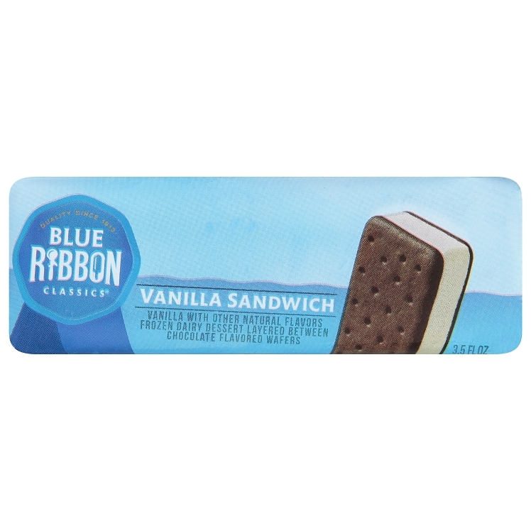 BLUE BUNNY ICE CREAM SANDWICH VANILLA W/ CHOCOLATEY