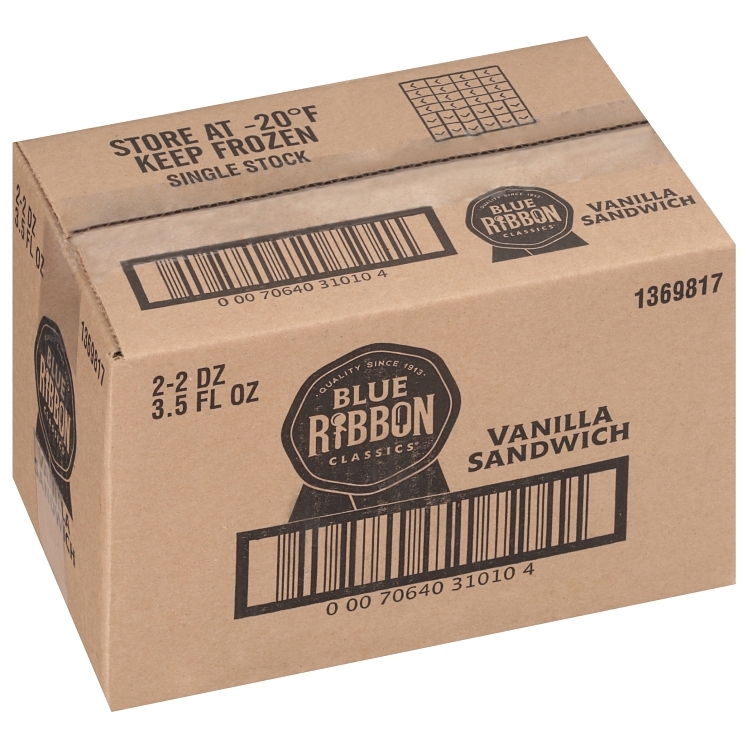 BLUE BUNNY ICE CREAM SANDWICH VANILLA W/ CHOCOLATEY