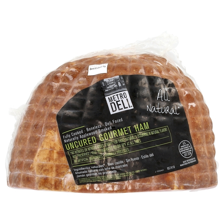 METRO DELI ALL-NATURAL APPLEWOOD SMOKED HAM D-SHAPE