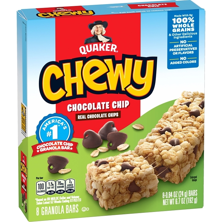 QUAKER CHEWY SNACK BAR GRANOLA CHEWY CHOCOLATE