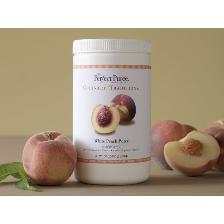 THE PERFECT PUREE OF NAPA VALLEY WHITE PEACH PUREE WITH SUGAR FROZEN