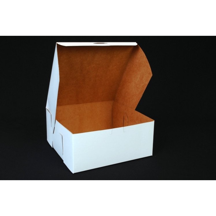 SOUTHERN CHAMPION TRAY CAKE BOX WHITE 9 X 9 X 4 INCH