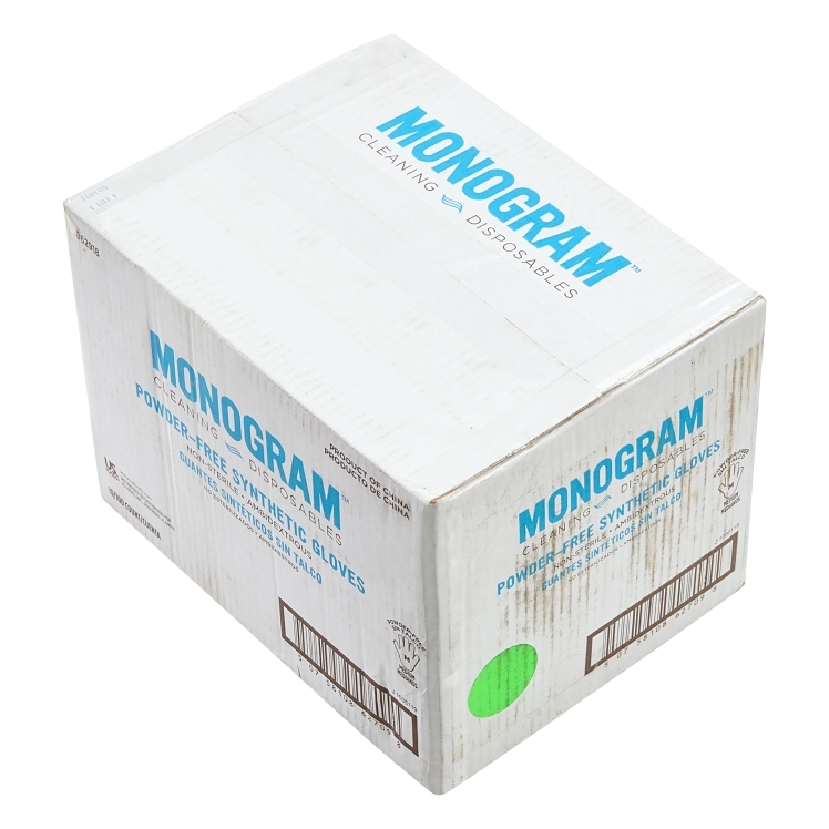 MONOGRAM GLOVE SYNTHETIC MEDIUM POWDER FREE WHITE WRIST