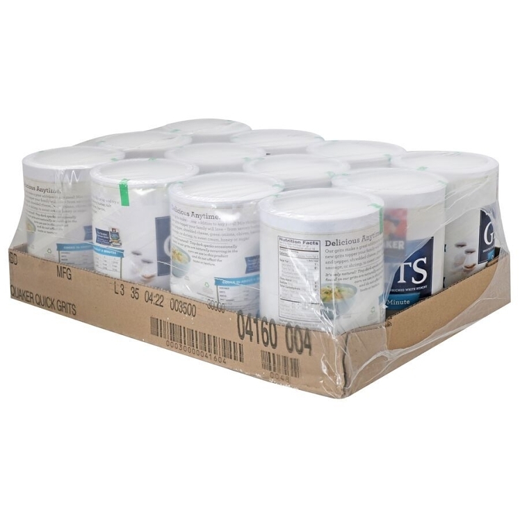 QUAKER GRITS, WHITE CORN QUICK CONTAINER