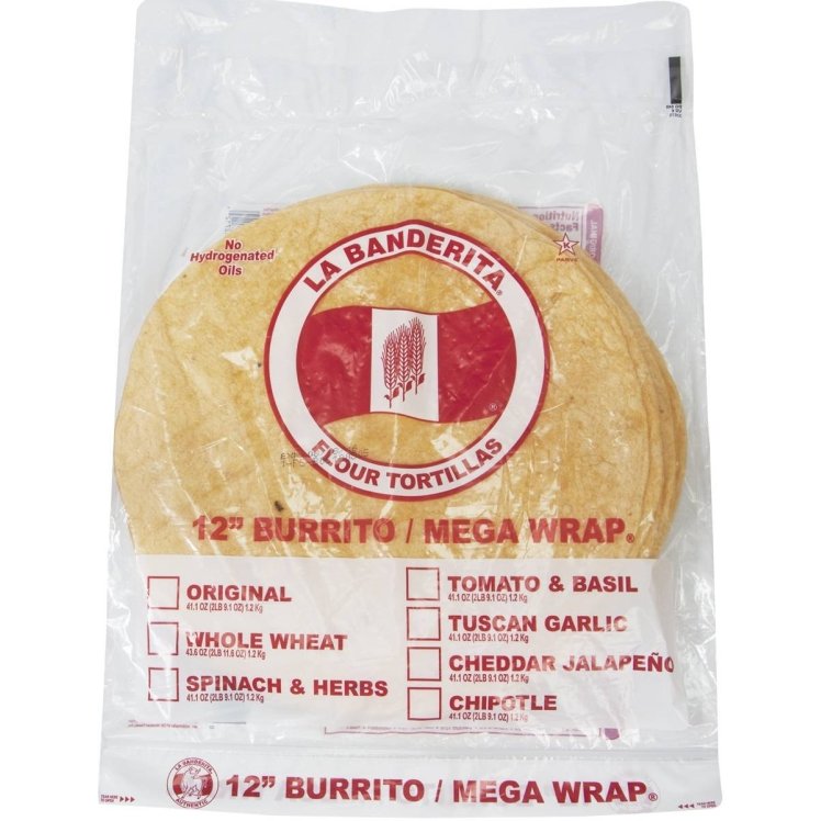 LA BANDERITA CHEDDAR JALAPENO FLOUR TORTILLA 12 INCH