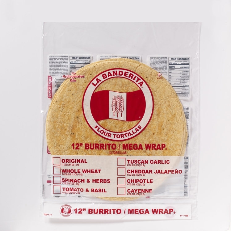 LA BANDERITA CHEDDAR JALAPENO FLOUR TORTILLA 12 INCH