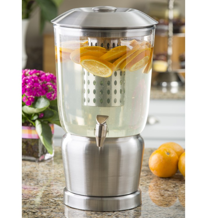 TABLECRAFT BEVERAGE DISPENSER, COLD STAINLESS STEEL 2.5 GALLON