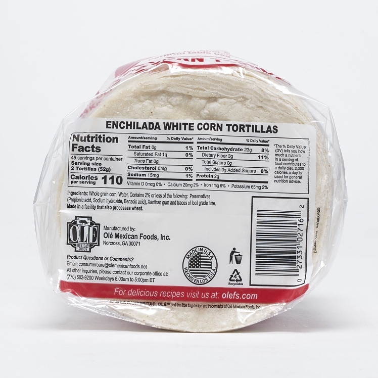 LA BANDERITA WHITE CORN TORTILLA 6 INCH